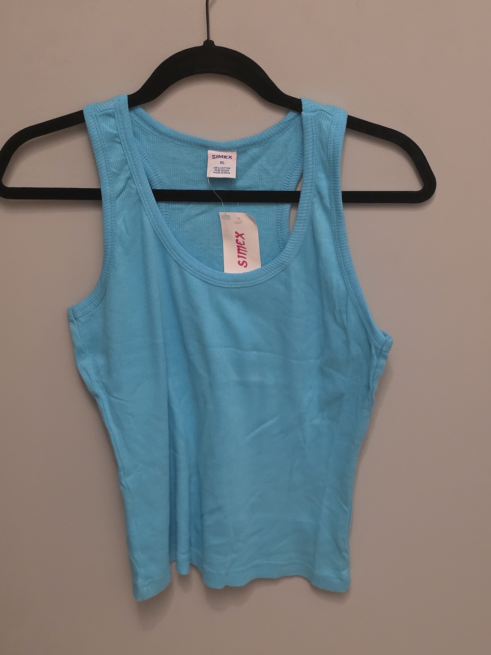 Women's Light Turquoise Ribbed Tank